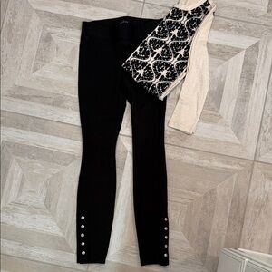 White House Black Market The Legging Stylish Black Button-Accent Women's Pants